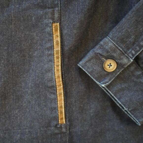 Vintage Pendleton Trucker Jacket Womens L Blue Denim Stretch Western Full Zipper - Picture 8 of 10